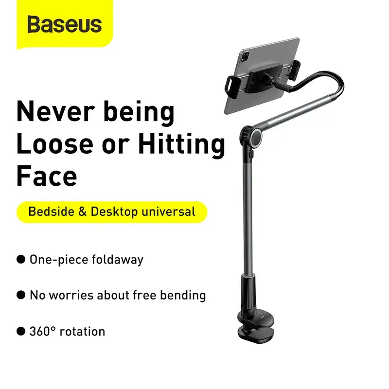 Baseus Rotary Adjustment Lazy Holder Universal Desktop Bedside Stand for iPad Mobile Phone 4.7-12.9 inches Desktop Phone Holder